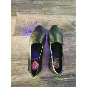 Vince Camuto, the Cretinian Leather Loafers Black Size 8m Greay condition